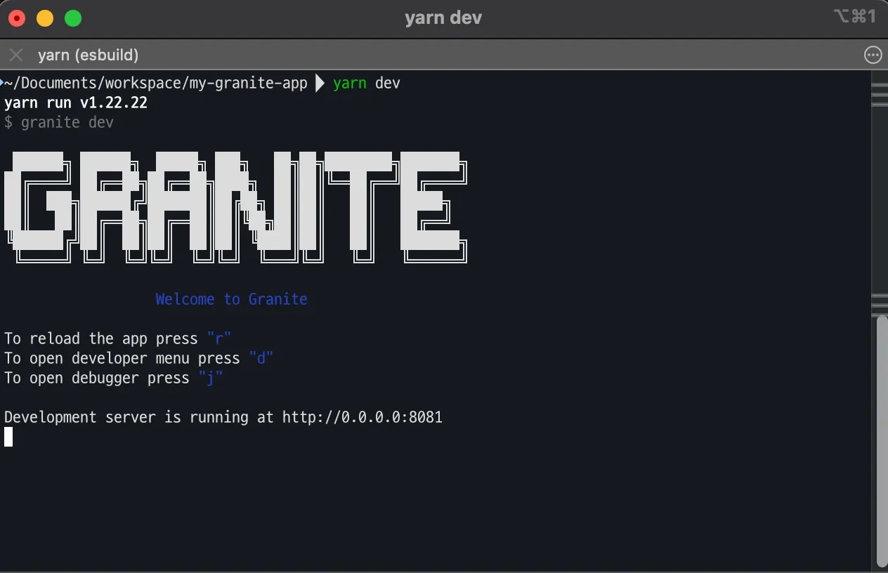 Metro 개발 서버를 띄운 화면